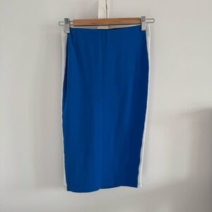 Blue Stretch Pencil Skirt